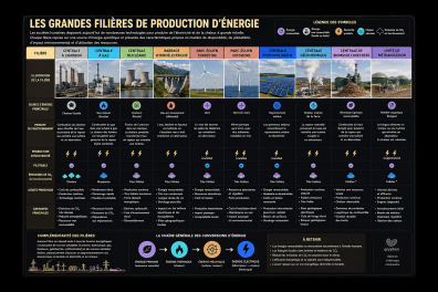 Les grandes filières de production d'énergie - version fond noir